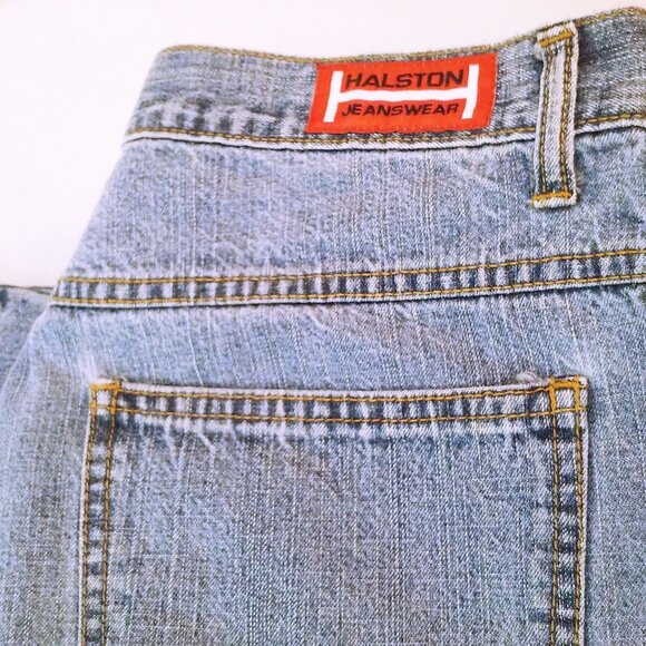 90s Halston Jeanswear (12) Light Blue Denim Mom Jeans Capris Pants 5-Pocket - Picture 10 of 12